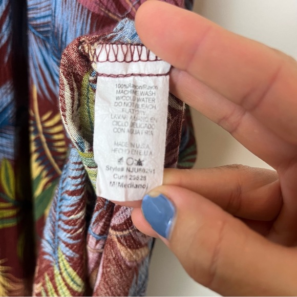 Final Touch Tropical Leaf Print Boho Jumpsuit size Medium - Picture 9 of 9